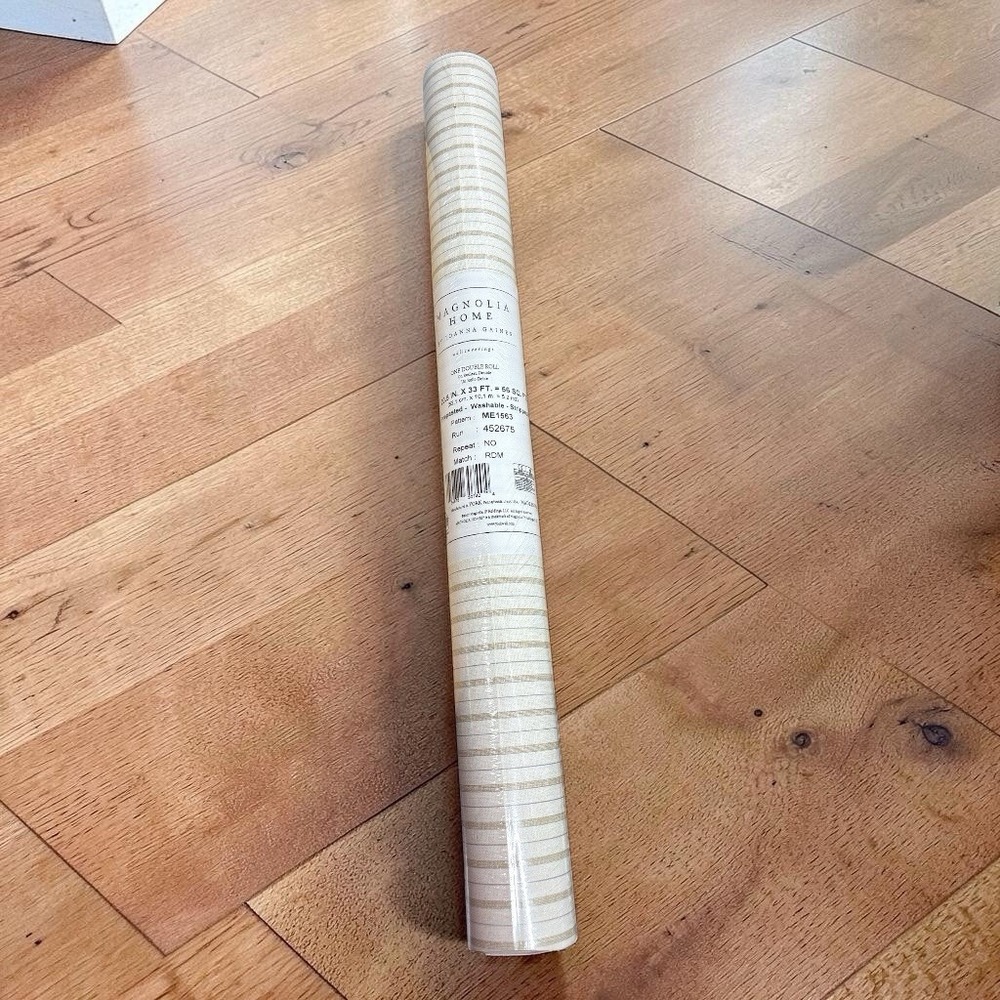 Magnolia Home Joanna Gaines Wallpaper 20.5" x 33' - Neutral Stripes ME1563